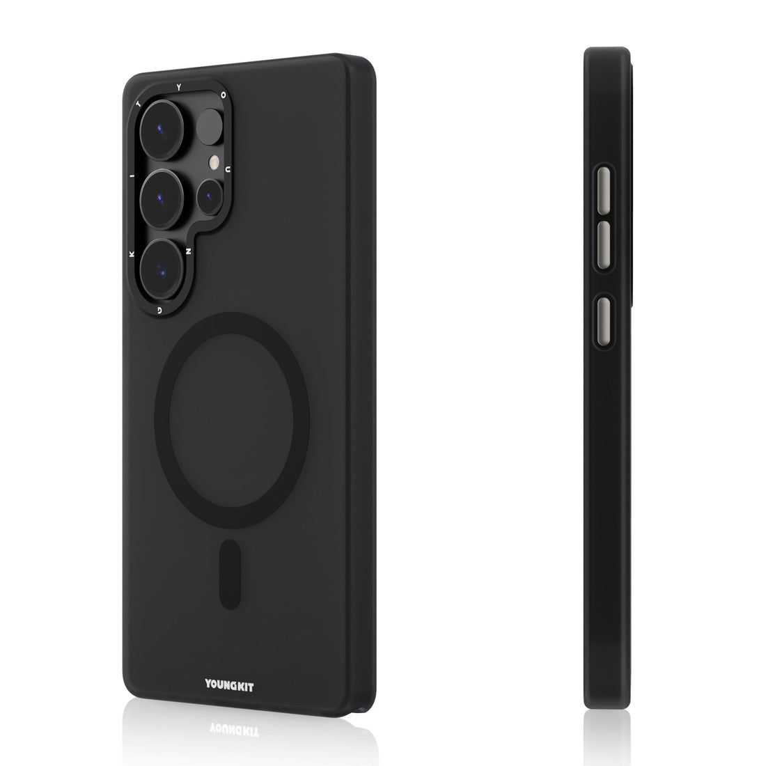 Samsung Galaxy S25 Ultra YOUNGKIT Hidden Sand Matte Case with Magsafe - Black and white
