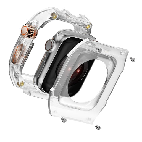 Gk® Clear Heavy Duty Watch Case Band Compatible with Apple iWatch Series | many colours available | For Apple Watch case 45MM
