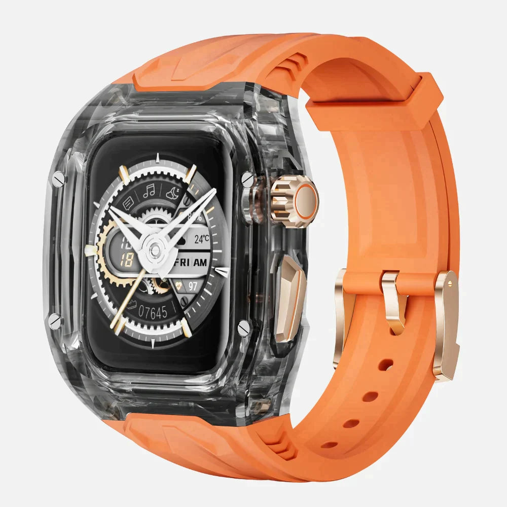 Gk® Clear Heavy Duty Watch Case Band Compatible with Apple iWatch Series | many colours available | For Apple Watch case 45MM