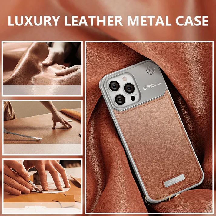 iPhone 16 Pro Max Super Slim AeroFLex Metal Frame Less Leather Case with Magsafe - Brown