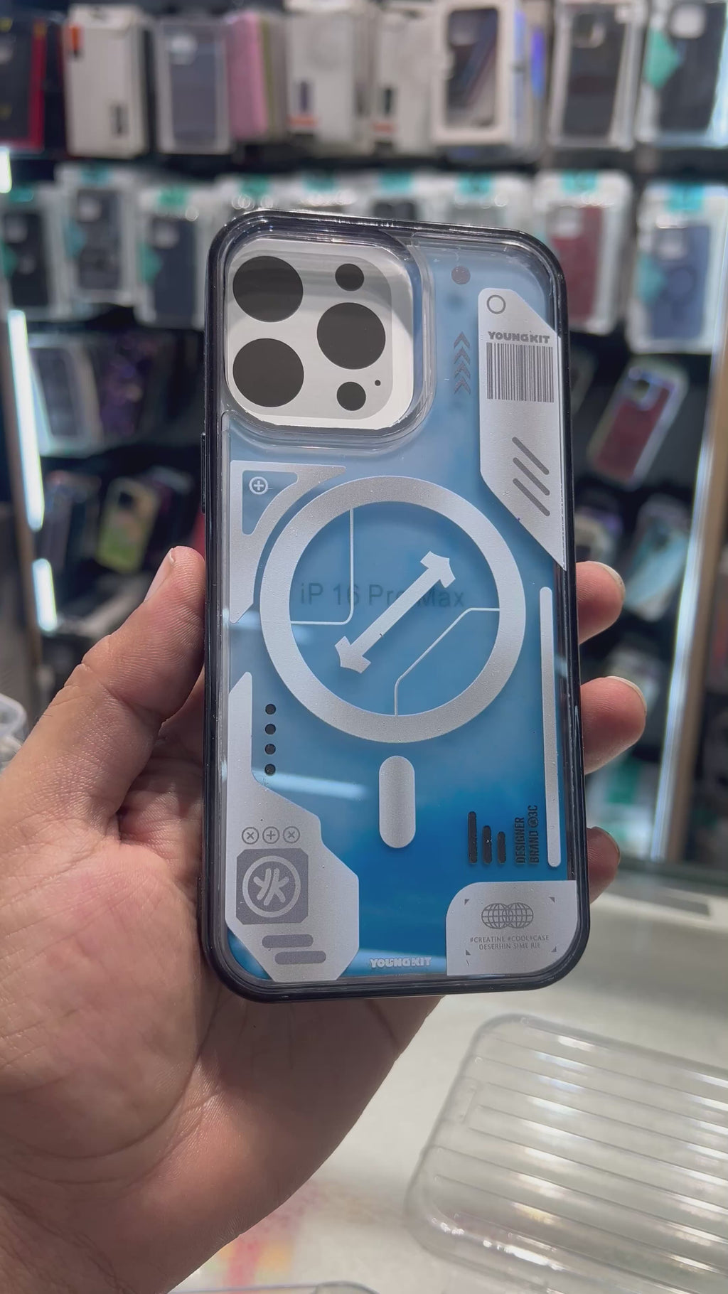 Blue liquid silicon case i phone 16 pro max