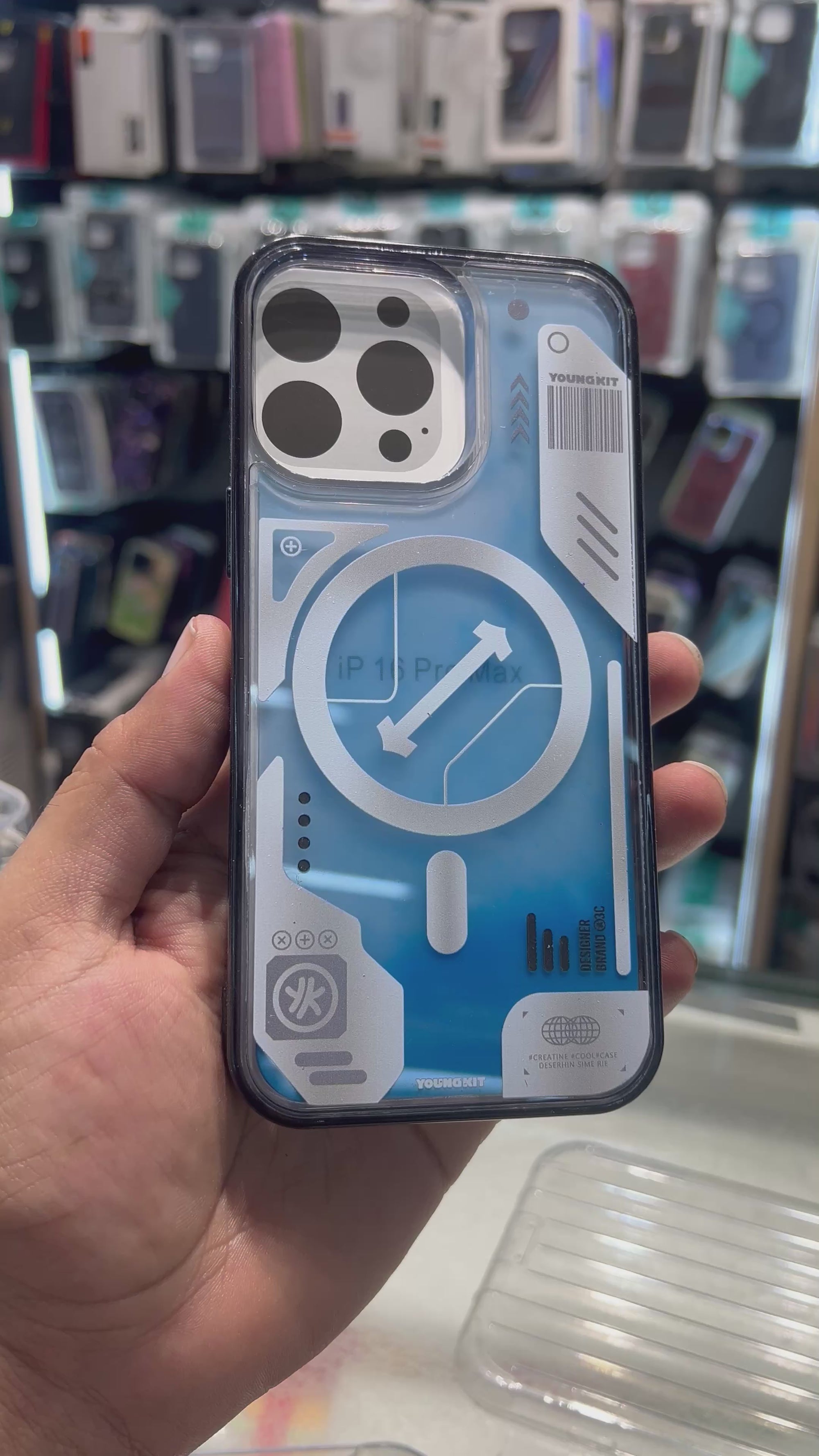 Blue liquid silicon case i phone 16 pro max