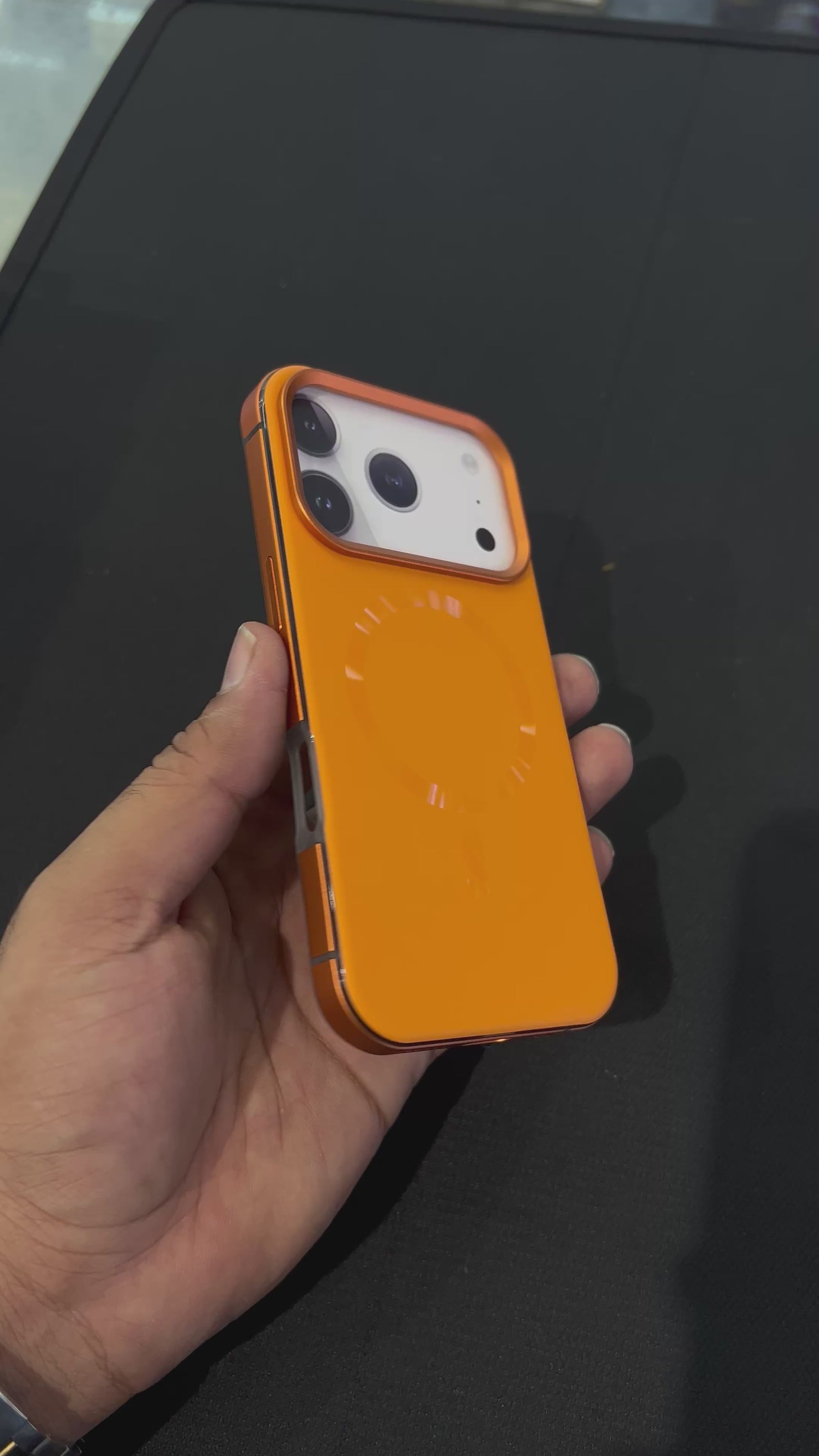 Side metal bumper case with  back magsafe and soft silicon case for 17 pro max