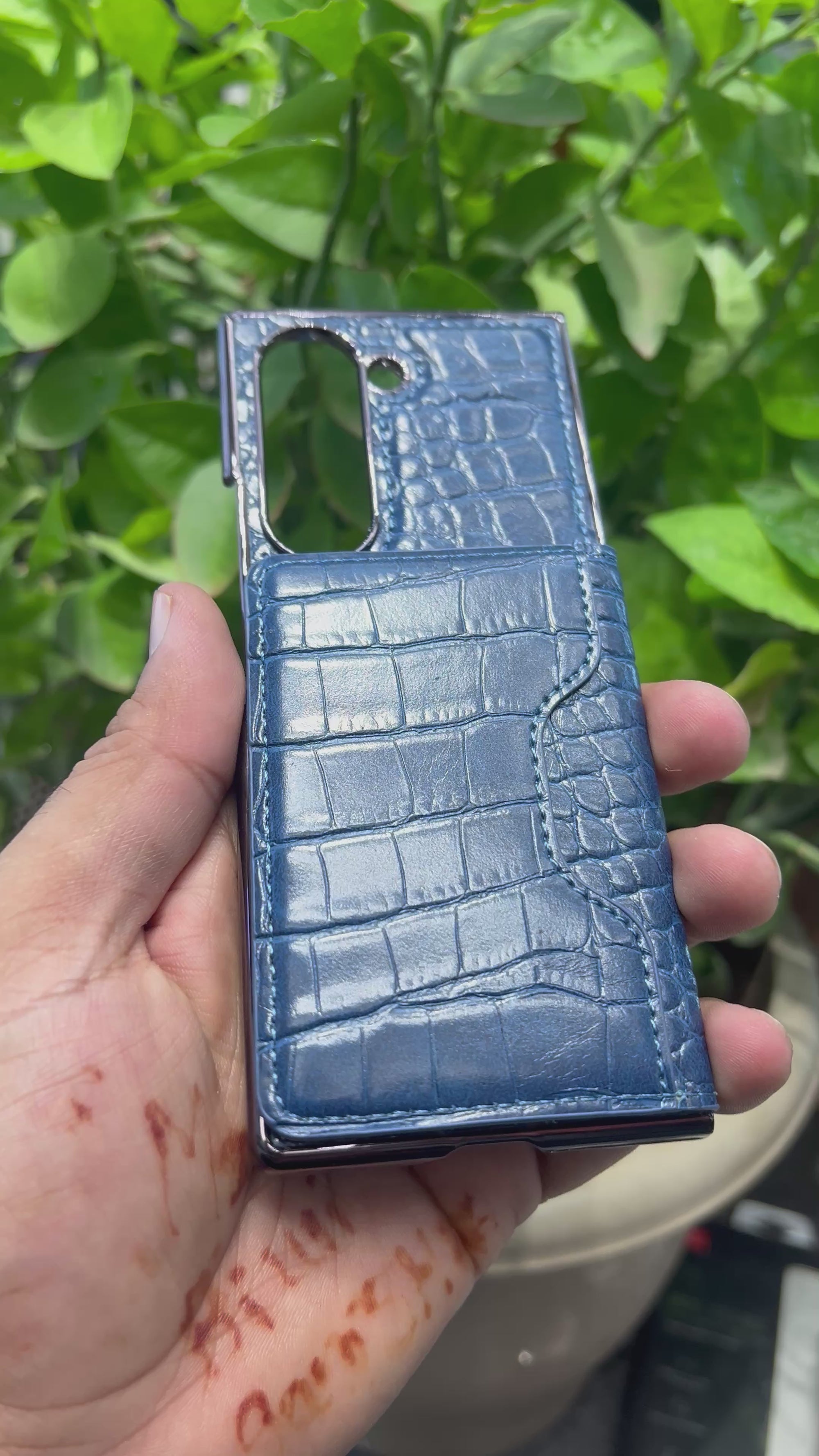 Galaxy fold 6 leather pocket case front glass protection
