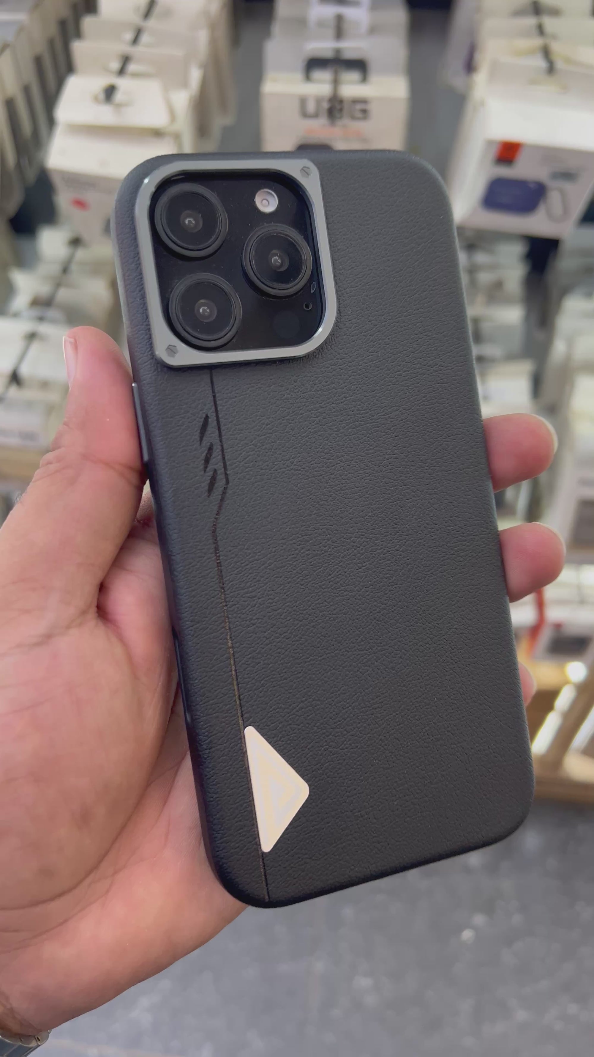 Leather silicon case for i phone 16 pro maxx